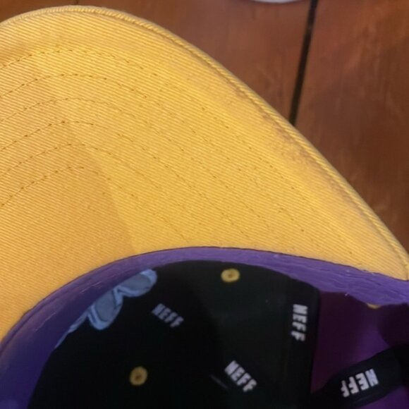 Neff Hardwood Peace Sign Purple and Gold SnapBack Cap Hat - Picture 7 of 9
